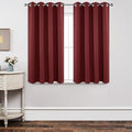 Joydeco Blackout Curtains 45 Inch Length 2 Panels Set, Thermal Insulated Long Curtains 2 Burg, Room Darkening Grommet Drapes for Living Room Bedroom Window (W52 x L45 Inch, Burgundy Red)