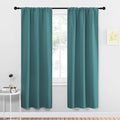 NICETOWN Blackout Curtains for Living Curtains, Three Pass Microfiber Noise Reducing Thermal Insulated Solid Rod Pocket Blackout Window Curtains for Kids Room (Sea Teal, 2 Panels, 34-inch x 72-inch)