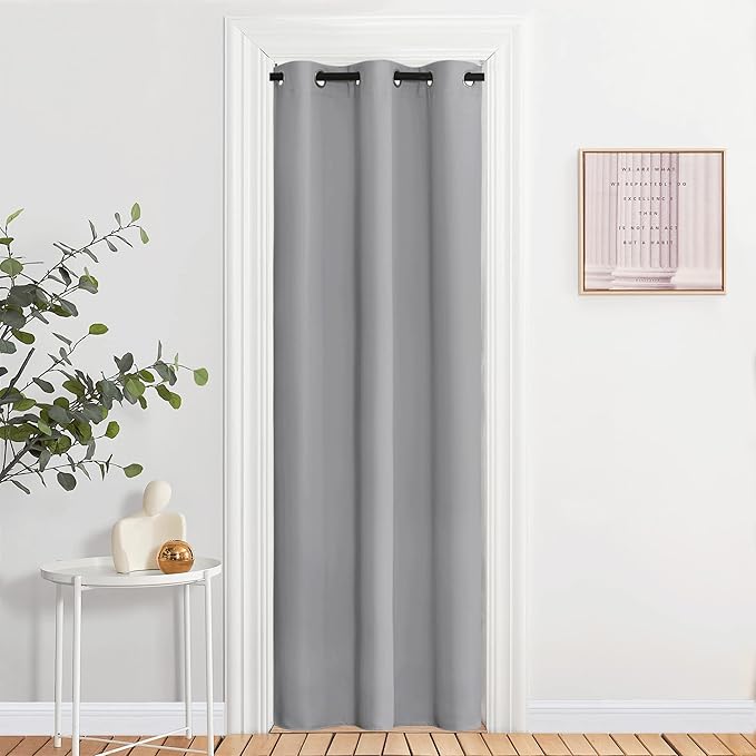 NICETOWN Room Darkening Curtains for Living Room - Easy Care Solid Thermal Insulated Grommet Light Blocking Vertical Drapes for Bedroom (Silver Grey, W37 x L84, 2 Panels)