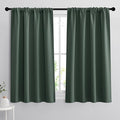 RYB HOME Blackout Curtains for Bedroom Living Room 63 inches Long, Thermal Insulated Privacy Rod Pocket Drapes for Nursery Office Home Theater, Width 34 by Length 63, Dark Green, 2 Panels