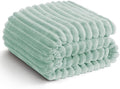 HIMEET Sage Green Ribbed King Size Blanket for Bed - 300GSM Lightweight Fleece Blanket for Men Women, Large Sofa Couch Bed Blankets Gifts, Striped Spring Home Room Decor, Sage Green, 108x90 Inches