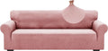 ZNSAYOTX 1 Piece Jacquard Couch Covers for 3 Cushion Couch High Stretch Sofa Cover for Pets Dogs Anti Slip Extra Large Sofa Slipcovers Furniture Protector (X-Large,New Pattern Rose)