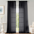 OWENIE Black Sheer Curtains 108 Inches Long for Living Room Bedroom 2 Panels Set, Lightweight Airy Black Sheer Curtain, Filmy Rod Pocket, 2 PCS, Each 59" W x 108" L