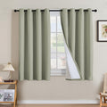 H.VERSAILTEX Linen Curtains 100% Blackout Curtains for Bedroom 54 inch Long Full Light Blocking Nature Linen Blended Window Curtains for Living Room Nickel Grommet (2 Panels, Heathered Tea)