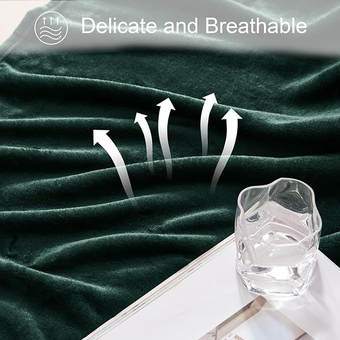 Exclusivo Mezcla Fleece Blanket Cal King Size for Bed, Super Soft and Warm, All Season, Cozy, Plush, Lightweight, 120x120 Inches, Forest Green