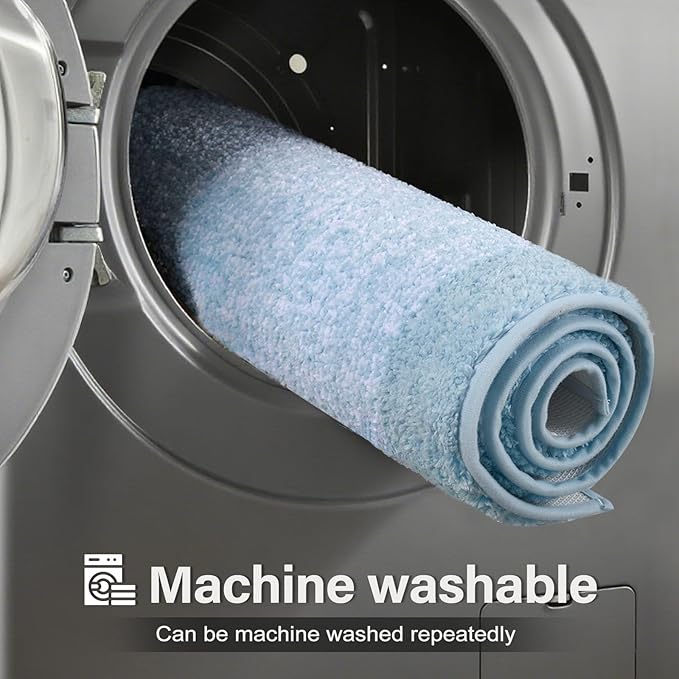 70x24 Long Bathroom Rugs Washable Non Slip, Light Blue Bath Mat for Bathroom Floor Tub, Soft Absorbent Quick Dry Mats for Shower, Bathtub,Home Decor