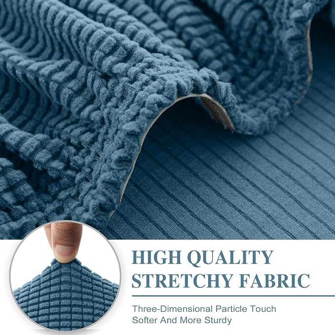 Couch Cushion Cover Seat Cushion Cover Stretch Armchair Cover Separate Sectional Sofa Slipcovers Furniture Protector(1 Piece for Seat or Sofa Backrest, Blue)