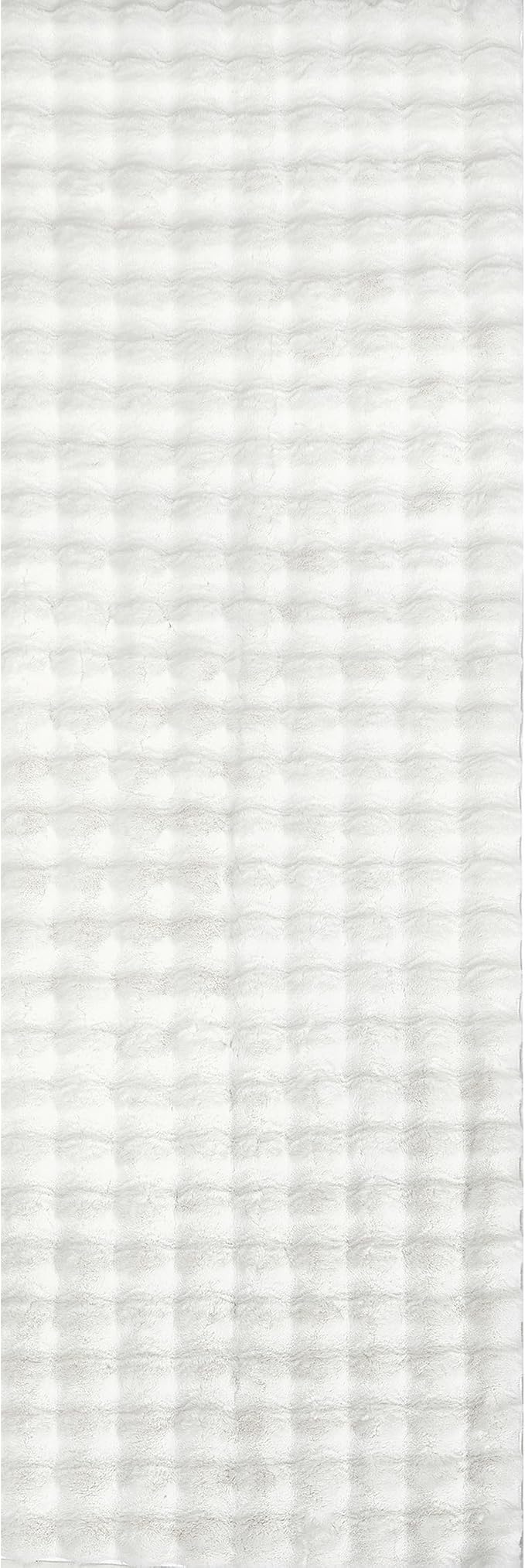 Nuloom Jeni Off-White, 2'6" x 6', Solid Faux Rabbit, Fluffy and Cozy, High Traffic, Stain Resistant, Easy Clean, Durable Washable Runner for Bedroom, Living Room, Dining, Den, Foyer, Entryway