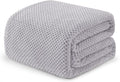 Exclusivo Mezcla Fleece Bed Blanket King Size, Super Soft and Warm Blankets for Couch, Sofa and Bed Waffle Textured, Cozy, Fuzzy and Lightweight (Light Grey, 90x104 Inches)