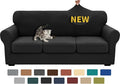 XINEAGE 2026 New 4 Pieces Couch Covers for 3 Cushion Couch Super Stretch Thick Soft Sofa Cover Anti Slip Sofa Slipcover Dogs Cats Furniture Protector (Black, 71"-91")