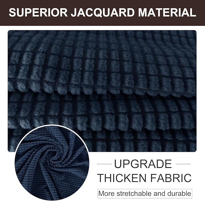 U-NICE HOME Oversized Stretch Loveseat Couch Cover Sofa Covers Washable Sofa Slipcover Furniture Protector for 2 Cushion Couch Sofa Pet Friendly, Navy