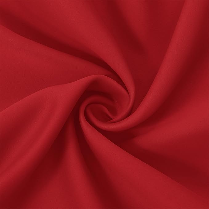 LEMOMO Bright Red Blackout Curtains 66 x 63 Inch Length/Set of 2 Curtain Panels/Thermal Insulated Room Darkening Blackout Curtains for Bedroom