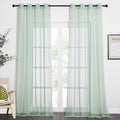 NICETOWN Sage Green Sheer 120 inch Long Curtains Voile Textured, Grommet Soft Voile Sheer Window Treatments Lightweight & Airy Drapes for Living Room/Bedroom, W54 x L120, 2 Panels