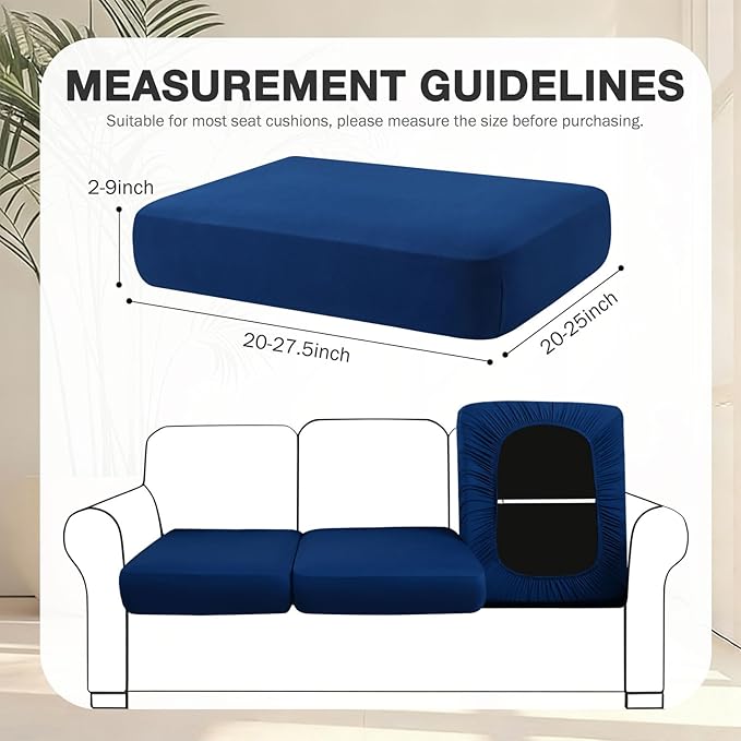 hyha 14Pcs Patio Cushion Covers, Stretch Outdoor Couch Cushion Covers Replacement, Washable Outdoor Chair/Sofa Slipcovers for Patio Furniture Cushions Protector with Elastic Bottom(Navy,Cover Only)