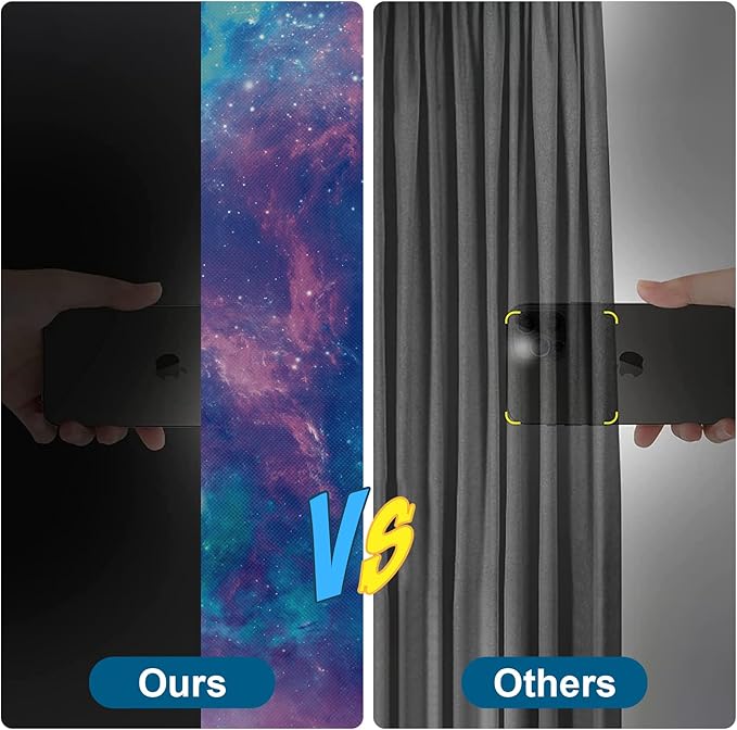 100% Blackout Curtains for Bedroom, Portable DIY Window Blinds, No Drill Window Shades & Blackout Blinds with Stickers & Tabs for Travel, Dorm Room, Media Room (Starry Sky, 118" x 57")