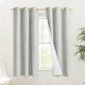 NICETOWN Grey 100% Blackout Curtain Panels, Set of 2, 42" Wide by 45" Long, Thermal Insulated White Thermal Insulated Liner Drapes for Nursery, Noise Reducing and Heat Blocking Drapes for Windows