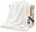 Bedsure GentleSoft Twin Blanket for Bed, Cozy Soft Twin Size Fleece Throw for Women and Girls, Dorm Room Essentials and Graduation Gift for Her, Off White, 60x80 Inches