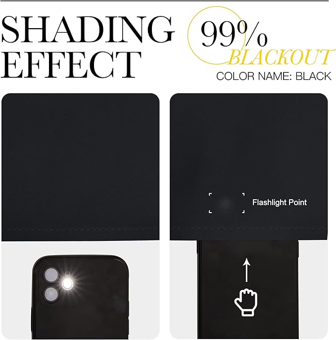 NICETOWN Blackout Curtains Panels for Living Room, 2 Panels, 66 x 70 Inch, Black, 3 Pass Microfiber Noise Reducing Thermal Insulated Solid Ring Top Blackout Window Drapes