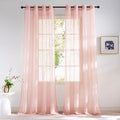 NICETOWN Light Pink Sheer Curtains for Girls Room 84 inch Length, Grommet Casual Voile Sheer with Light Filtering Window Treatments for Nursery Room, 2 Panels, W54 x L84