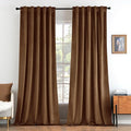 MIULEE Velvet Curtains 84 inches - Luxury Curtains for Bedroom Living Room Room Darkening Thermal Insulated Super Soft Window Drapes Rod Pocket & Back Tab, Brown, W52 x L84 inches, 2 Panels