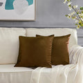 GIGIZAZA Decorative Throw Pillow Covers Set of 2,26 x 26 Chocolate Couch Pillow Covers,Velvet Square Cushion Covers