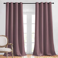 NICETOWN Living Room Blackout Curtains 120 inches Long - Sound Reducing Thermal Insulated Solid Grommet Window Drapes Light & Heat Blocking for Bedroom, Dry Rose, Set of 2, W52 x L120