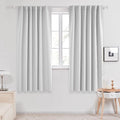 Deconovo Back Tab and Rod Pocket Curtains Blackout Curtains Thermal Insulated Room Darkening Curtains for Bedroom 52Wx63L Inch Platinum 2 Panels
