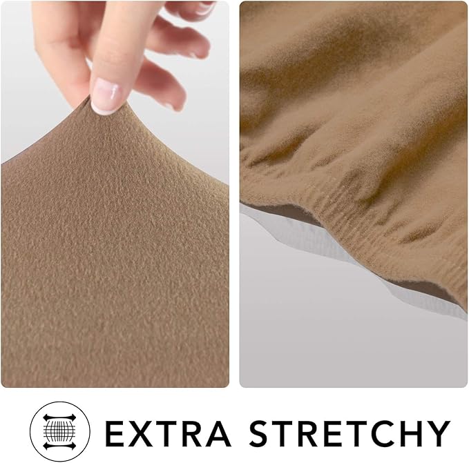 PureFit Super Stretch Chair Sofa Slipcover with Pocket – Spandex Non Slip Soft Couch Sofa Cover, Washable Furniture Protector with Elastic Bottom for Kids, Pets （Recliner, Camel）