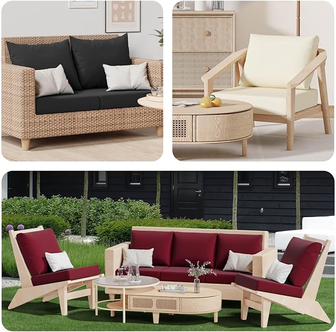 8Pcs Stretch Patio Cushion Covers, Outdoor Couch & Sofa Replacement Slipcovers for Patio Furniture Cushion Covers, Washable Reusable Furniture Protector