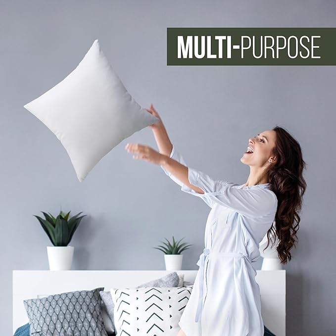 Utopia Bedding Throw Pillows (Set of 1, White) – 14 x 14 Inches Down Alternative Pillows for Bed, Sofa, and Couch - Fluffy Decorative Stuffer Pillow for Indoors & Outdoors