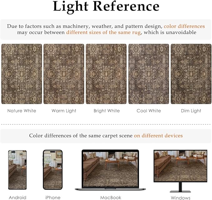 2x6 Washable Runner Rug for Hallway Kitchen Vintage Brown Non Slip Low Pile Carpet Traditional Retro Soft Throw Rug for Bathroom Bedroom Entryway Indoor Entrance