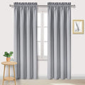 DWCN Blackout Curtains Room Darkening Thermal Insulated Bedroom Curtains Window Curtain Panels, 38 x 84 inches Long, Set of 2 Silver Grey Rod Pocket Drapes