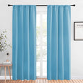 NICETOWN Blackout Curtains for Living Curtains, Teal Blue, 1 Pair, 34-inch W x 84-inch L, Home Decorations Thermal Insulated Solid Pole Top Blackout Drapes for Living Room