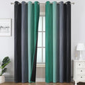 Estelar Textiler Black and Green Ombre Blackout Curtains for Bedroom 102 Inch Long, Thermal Insulated Grommet Complete Room Darkening Gradient Drapes for Living Room, 52Wx102L,2 Panels