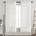 Beige White Linen Curtains 72 Inch Length for Living Room Lightweight Door Drapes 2 Panels Set for Kids Bedroom Sheer Light Filtering Back Tab Rod Pocket Curtain for Kitchen Protect Privacy 52x72