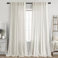 Extra Long Cream Linen Curtains 102 Inches Long 2 Panels Set for Living Room Back Tab Modern Farmhouse Decor Cotton Textured Cream Sheer Linen Curtains 102 Inch Length for Large Window 70x102