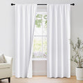 NICETOWN Bedroom 100% Blackout Curtains, 2 Panels, 34 by 84, Snow White, Window Treatment Rod Pocket Curtains/Drapes for Bedroom