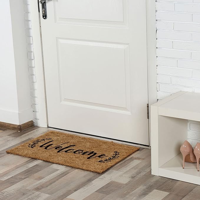 Barnyard Designs Doormat Welcome Mat for Outdoors, Large Front Door Entrance Mat, Brown (Welcome, 30x17)