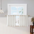 Nanspring Linen Natural Curtains for Kitchen Windows Over Sink - Cafe Drapes Semi Sheer with Back Tab and Rod Pocket Lightweight Rustic Textured Cabinet Curtain for Bathroom 29 x 24 Inch, 2 Panels