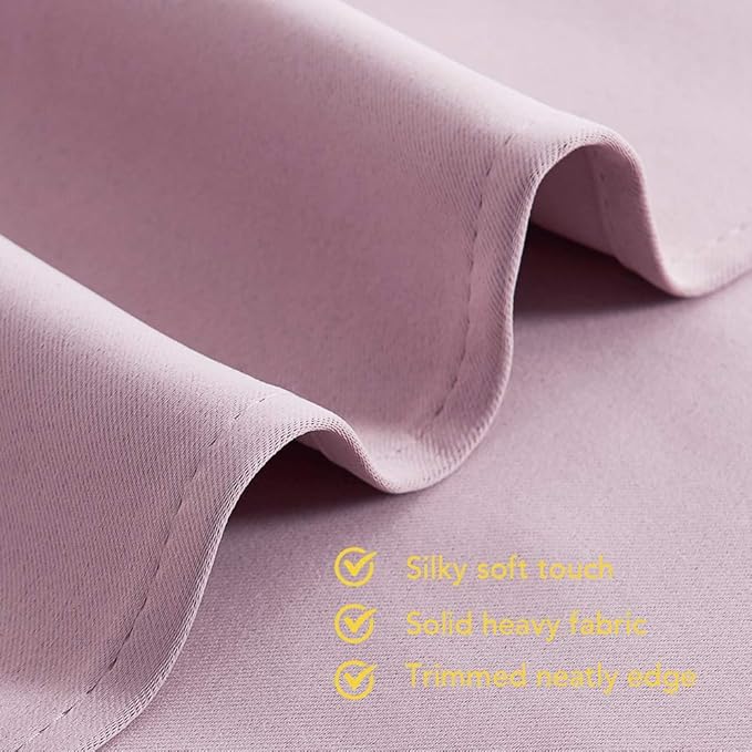 NICETOWN Blackout Curtain Panels for Bedroom, 2 Panels, W42 x L60 inches, Baby Pink, Thermal Insulated Grommet Top Blackout Draperies and Drapes