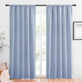 NICETOWN Window Curtains Blackout Drapes, Vintage Blue, 1 Pair, 52 by 84-Inch, Thermal Insulated Solid Rod Pocket Blackout Curtains/Draperies for Living Room