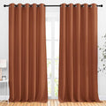 NICETOWN Burnt Orange Blackout Living Room Curtains 110 inches Long, Grommet Thermal Window Treatments Room Divider Blinds Sound Reducing for Living Room, W66 x L110, 2 Pieces