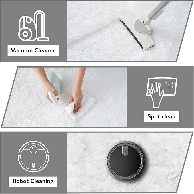 yulidayang White Fluffy Round Area Rugs for Bedroom,5'X5'Shag Circle Area Rugs for Girls Room,Non Slip Fuzzy Plush Rug for Kids Room Living Room and Dorm Home Decor Rug