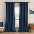 MIULEE Navy Blue Velvet Curtains 96 inches - Luxury Blackout Curtains for Bedroom Living Room Thermal Insulated Super Soft Window Drapes Rod Pocket & Back Tab, W52 x L96 inches, 2 Panels