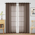 Chocolate Sheer Curtains for Window 72 inches Long 2 Panels Set, Soft Airy Modern Light Filtering Sheer Curtains for Living Room Bedroom, Dual Rod Pocket Solid Window Drapes, 2x42Wx72L inches