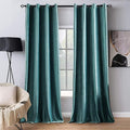 MIULEE 2 Panels Blackout Velvet Curtains Solid Soft Grommet Teal Curtains Thermal Insulated Soundproof Room Darkening Long Black Out Drapes/Panels for Living Room Bedroom 52 x 96 Inch Length