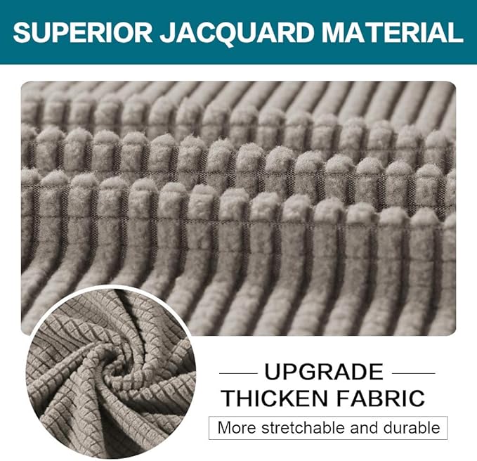 Turquoize 2 Piece Chair Covers Chair Slipcovers for Living Room Armchair Couch Cover Chair Sofa Cover with Individual Cushion Covers Furniture Cover for Chairs Feature Thick Fabric (Chair, Taupe)