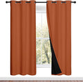 NICETOWN Full Shade Curtain Panels, 37" Wide x 70" Long, Burnt Orange, Pair of Thermal Insulated & Energy Efficiency Blackout Drapes for Living Room, Lined Silky Performance Window Dressing