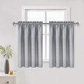 DWCN Silver Grey Short Blackout Curtains for Bedroom, Thermal Insulated Energy Saving Room Darkening Curtains for Living Room (W42 x L36 inch, Set of 2 Panels, Top of Rod Pocket)