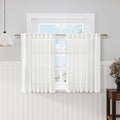 Ivory Kitchen Cafe Curtains 45 Inch Length 2 Panel Set Back Tab Rod Pocket Semi Sheer Light Filtering Short Curtain Farmhosue Small Curtains for Basement Window Bathroom Living Room 52x45 Inches Long